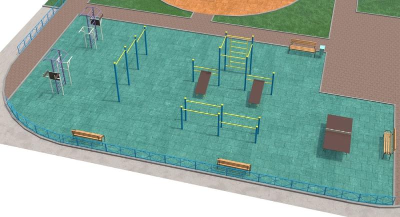 Проект спортивной площадки с столом теннисным в Ямало-Ненецком АО