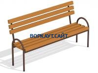 Парковая лавочка со спинкой МАФ 1605 в Ямало-Ненецком АО