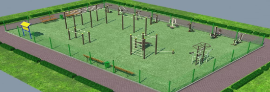 Проект спортивной воркаут площадки с уличными тренажерами в Ямало-Ненецком АО