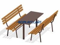 Дачный комплект из 2 лавочек и стола МАФ 1620 в Ямало-Ненецком АО