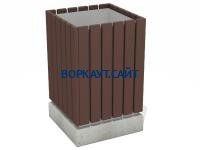 Урна деревянная квадратная с бетонным основанием МАФ 1633 в Ямало-Ненецком АО