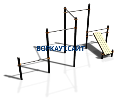 Воркаут комплекс разноуровневых турников со скамьей для пресса ВС-37 в Ямало-Ненецком АО