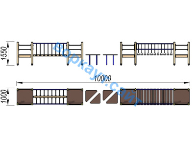 Детский спортивный комплекс Двойной мостик ДСК 3115 в Ямало-Ненецком АО
