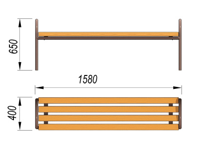 Лавочка парковая МАФ 1603 в Ямало-Ненецком АО
