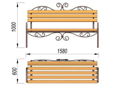 Лавочка кованная МАФ 1606 в Ямало-Ненецком АО