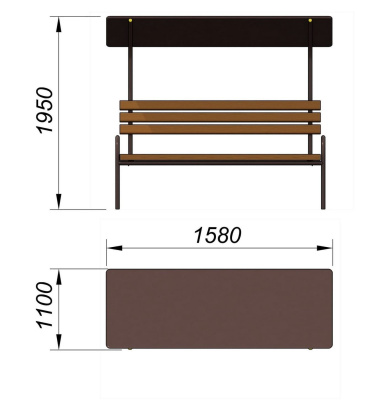 Лавочка под навесом МАФ 1607 в Ямало-Ненецком АО