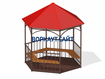 Беседка с лавками и полом МАФ 4122 в Ямало-Ненецком АО