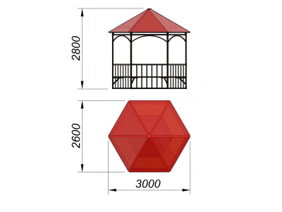 Беседка с лавками и полом МАФ 4122 в Ямало-Ненецком АО