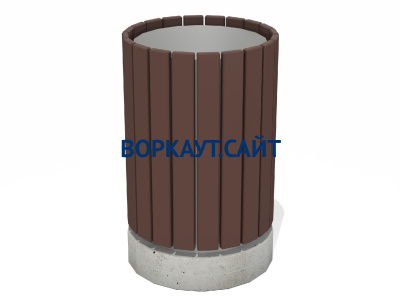 Урна деревянная круглая с бетонным основанием МАФ 1632 в Ямало-Ненецком АО