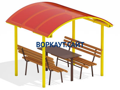 Стол и лавки под навесом МАФ 4005 в Ямало-Ненецком АО