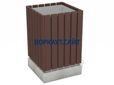 Урна деревянная квадратная с бетонным основанием МАФ 1633 в Ямало-Ненецком АО