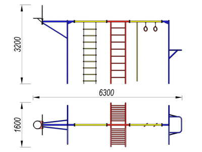 Гимнастический комплекс с баскетбольным щитом МАФ 3001 в Ямало-Ненецком АО Гимнастический комплекс с баскетбольным щитом МАФ 3001 в Ямало-Ненецком АО